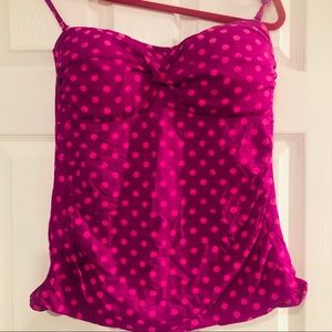 Pink Polka Dot Swimsuit Top